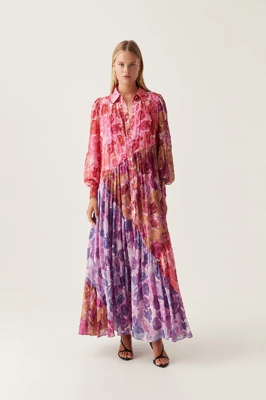 Collisions Smock Maxi Dress Elegant Maxi Dress with Ruffles