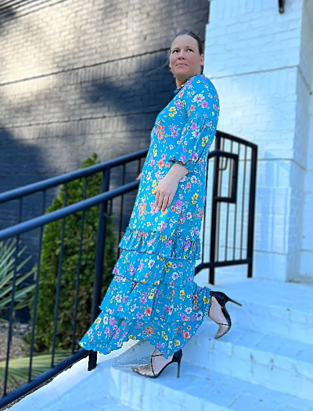 Adele Ruffled Maxi Dress Comfortable Bohemian Maxi Dress