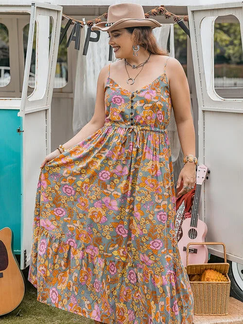 Drawstring Ruffle Hem Maxi Dress Trendy Satin Maxi Dress