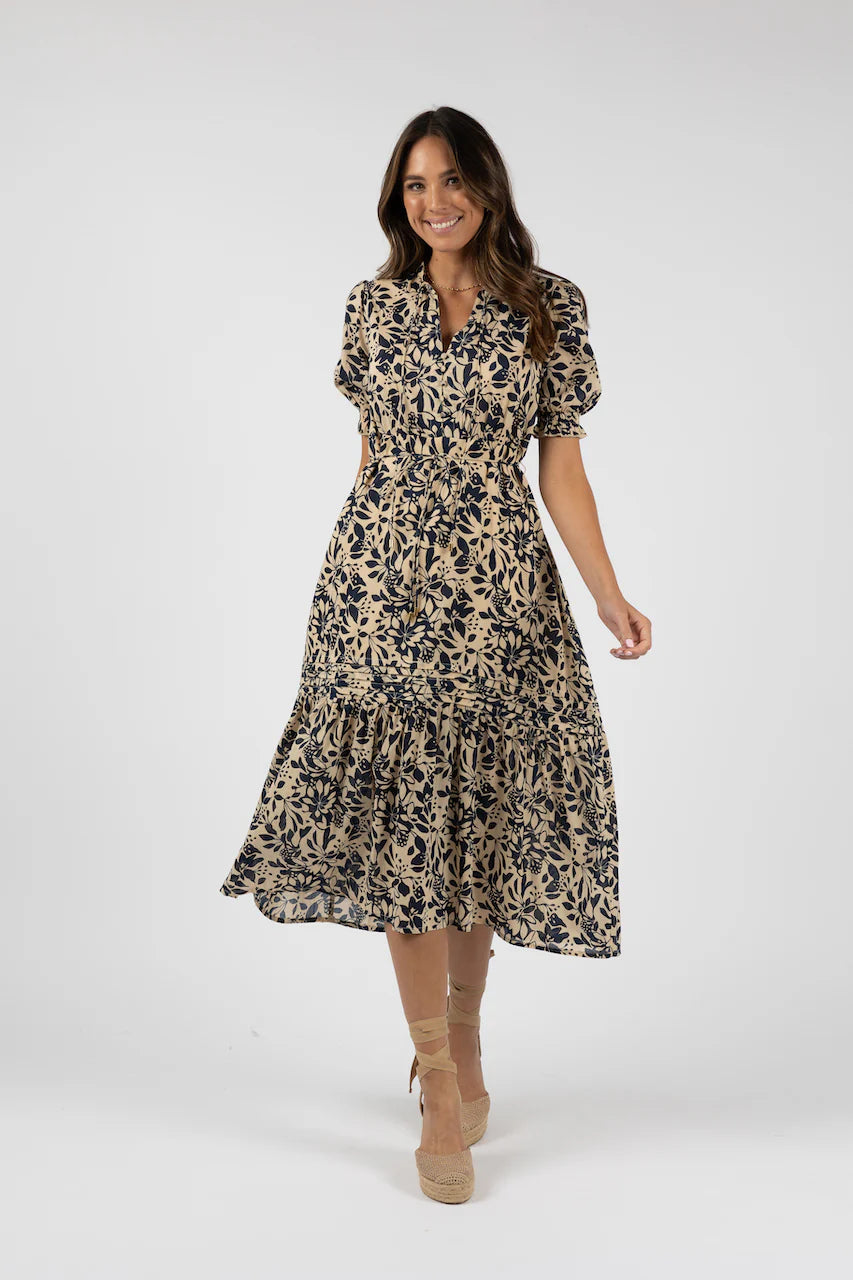 HUMIDITY EDEN MAXI DRESS NAVY PRINT