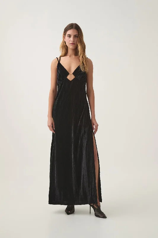 Moonbow Velvet Maxi Dress Fashionable Chiffon Tiered Maxi Dress