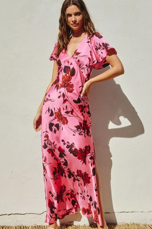 Potential Heartache Flutter Sleeve Maxi Dress