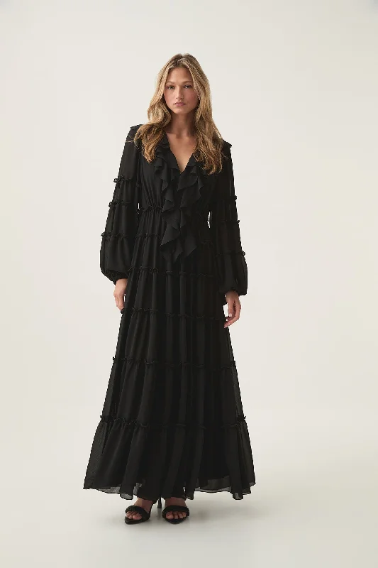 Protea Ruffle Maxi Dress Fashionable Sheer Maxi Dress