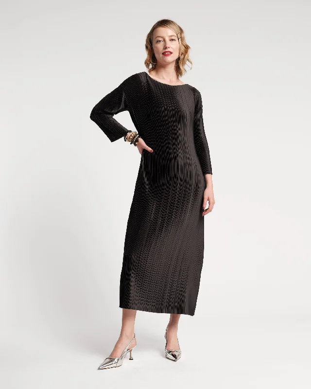 Slinky Pleated Maxi Dress Stylish Pleated A-Line Maxi Dress