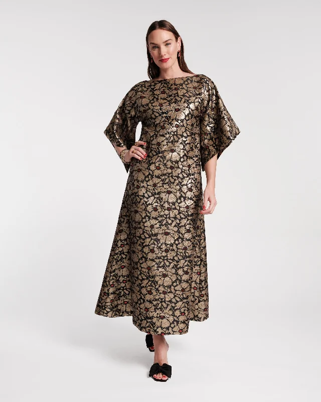 Spinnaker Jacquard Maxi Dress Fashionable Off-Shoulder Maxi Dress