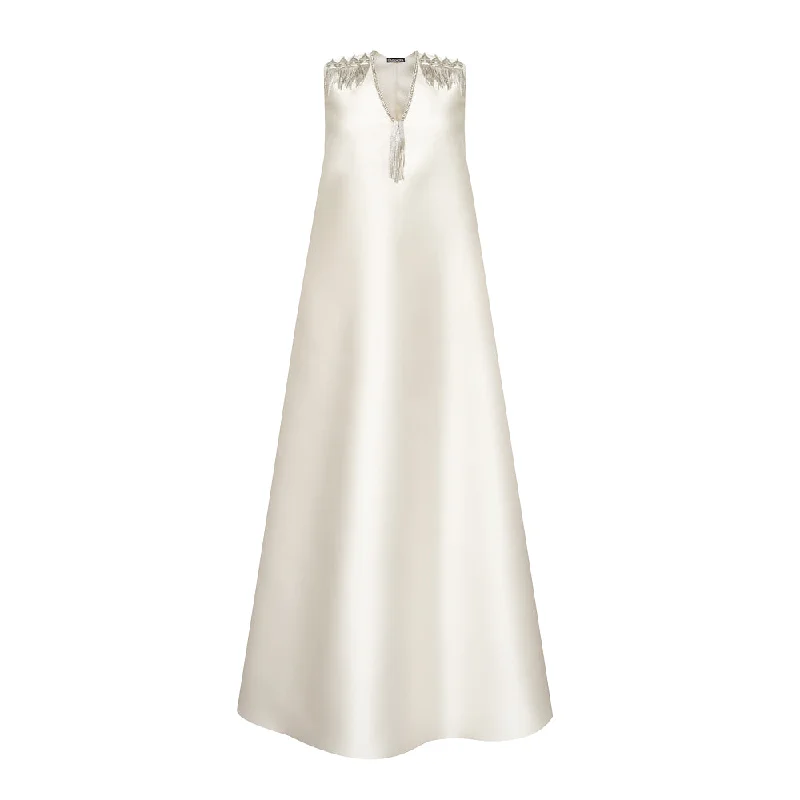 Taffeta Maxi Dress Trendy Short Sleeve Maxi Dress