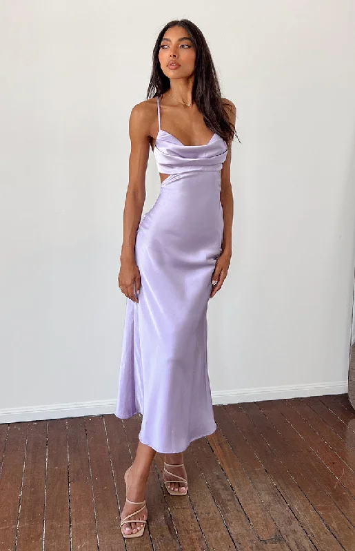 Taleah Lilac Cut Out Maxi Dress Classic V-Neck Maxi Dress