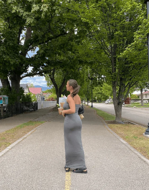 Tammy Maxi Dress (Khaki) Trendy Short Sleeve Maxi Dress