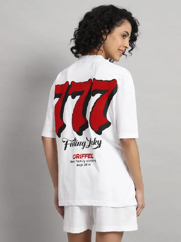 777 Oversized T-shirt Basic T-Shirt Crew Neck Short Sleeve