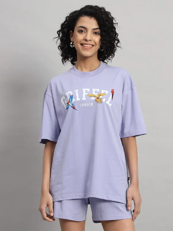 Birds Oversized T-shirt Fleece Fabric Down Fabric Feather Fabric