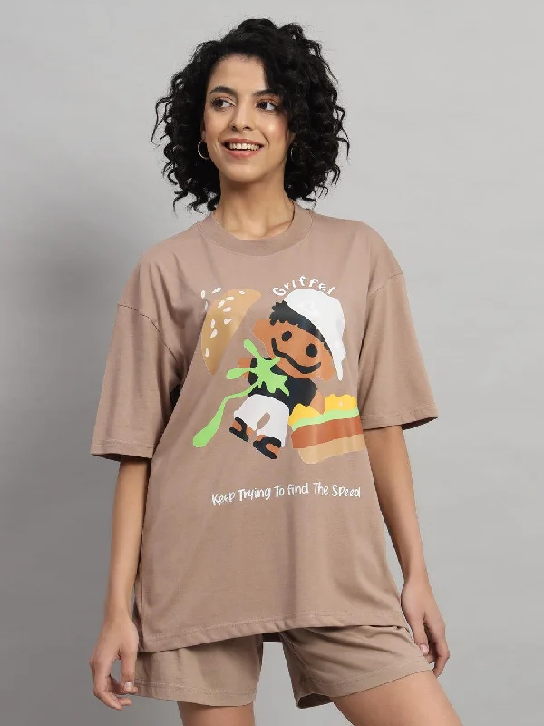Burger Oversized T-shirt Nylon Fabric Polyester Fabric Spandex Fabric