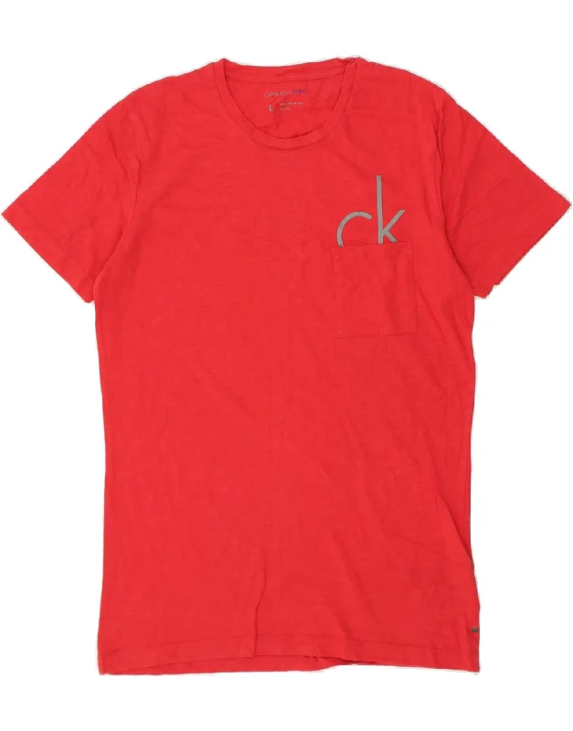 CALVIN KLEIN JEANS Womens T-Shirt Top UK 14 Large Red Cotton Anti-Shrink Durable Soft CALVIN KLEIN JEANS Womens T-Shirt Top UK 14 Large Red Cotton Anti-Shrink Durable Soft