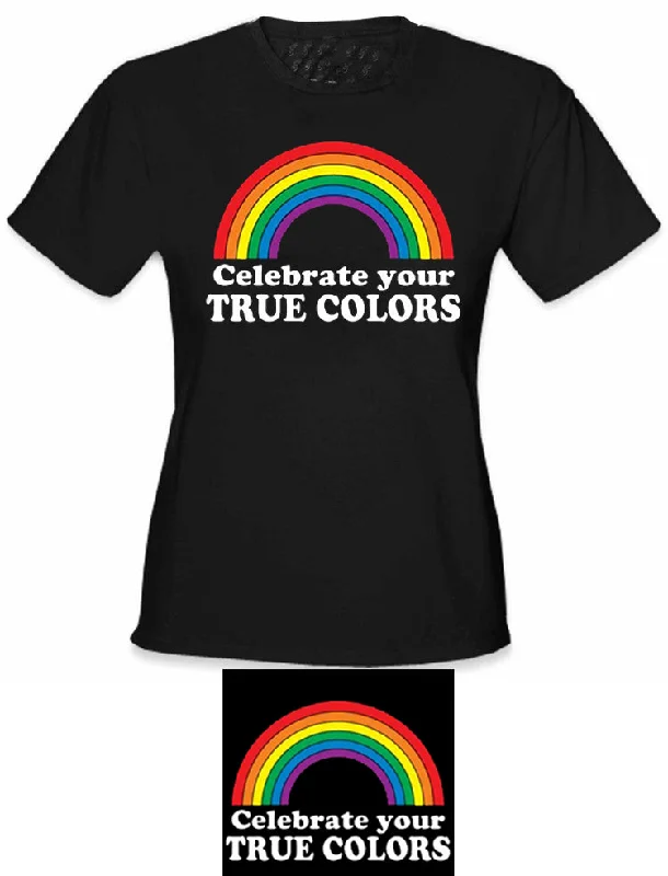 Celebrate Your True Colors Girl's T-Shirt Hooded Caped Shawl Collar