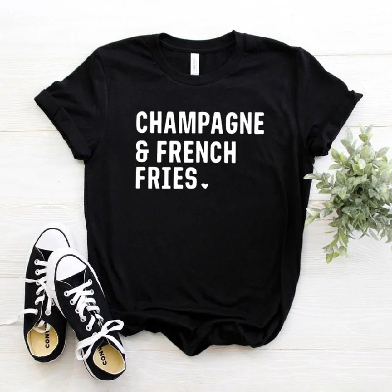 Champagne french fries Women tshirt Cotton Casual Hipster Funny t-shirt Gift Lady Yong Girl Top Tee Drop Ship ZY-291