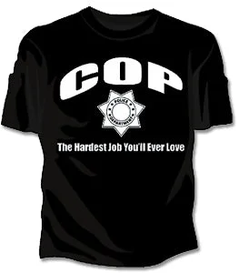 Cop The Hardest Job Girls T-Shirt Notch Collar Peter Pan Collar Cowl Neck