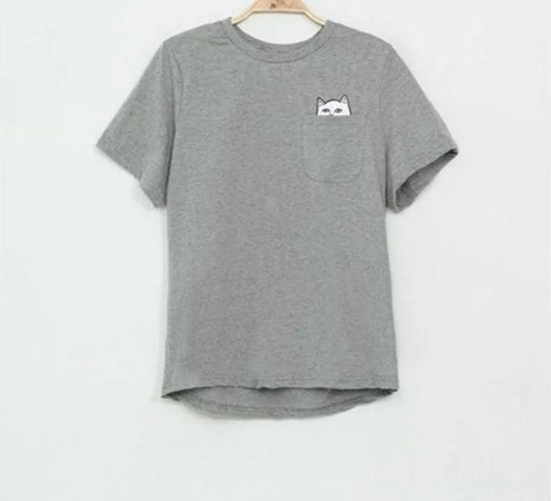 Peak A Boo Cat T-Shirt Chenille Brocade Lace