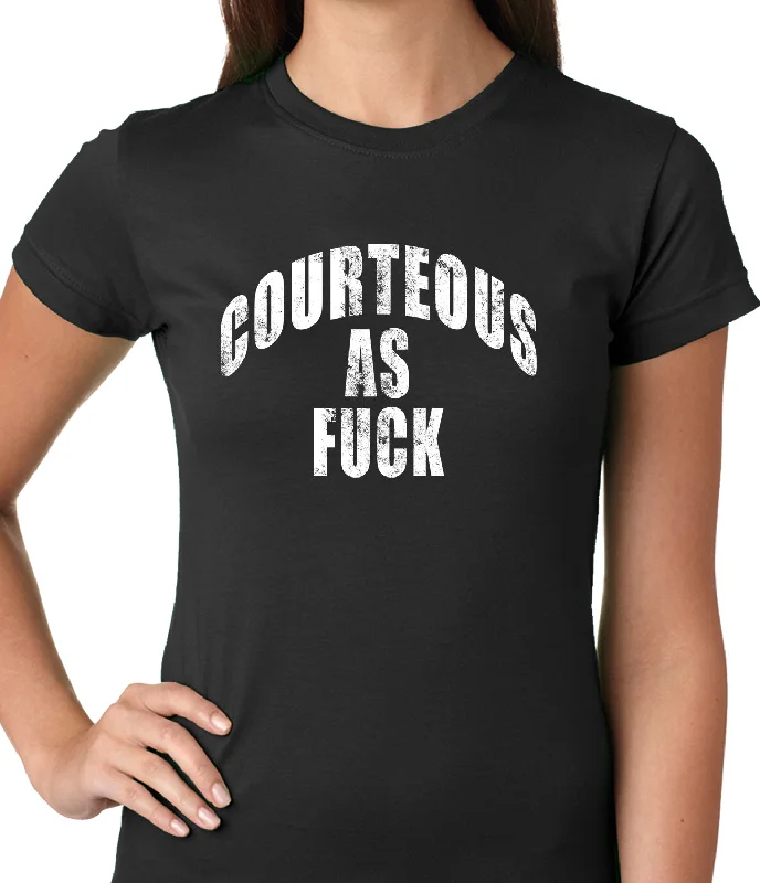 Courteous As Fuck Girls T-shirt Striped Floral Plaid