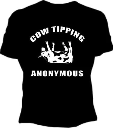 Cow Tipping Anonymous Girls T-Shirt Collared Crew Neck Turtle Neck