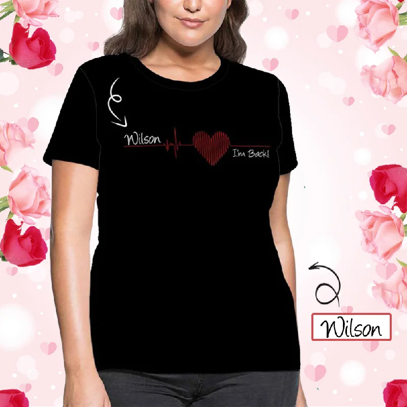 Custom Name Love Curve Women's All Over Print T-shirt Collared Crew Neck Turtle Neck Custom Name Love Curve Women's All Over Print T-shirt Collared Crew Neck Turtle Neck