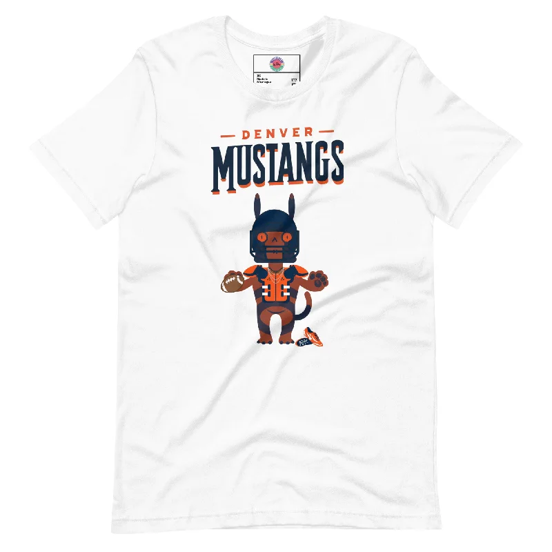 Denver Mustangs F Unisex t-shirt Anti-Pilling Machine Wash Handmade