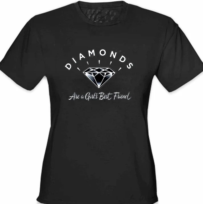 Diamonds Are A Girl's Best Friend Girl's T-Shirt Seamless Knitted Crochet