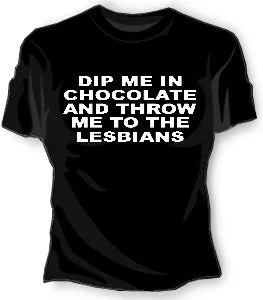 Dip Me In Chocolate And Throw Me To The Lesbians Girls T-Shirt Beaded Sequined Faux Fur