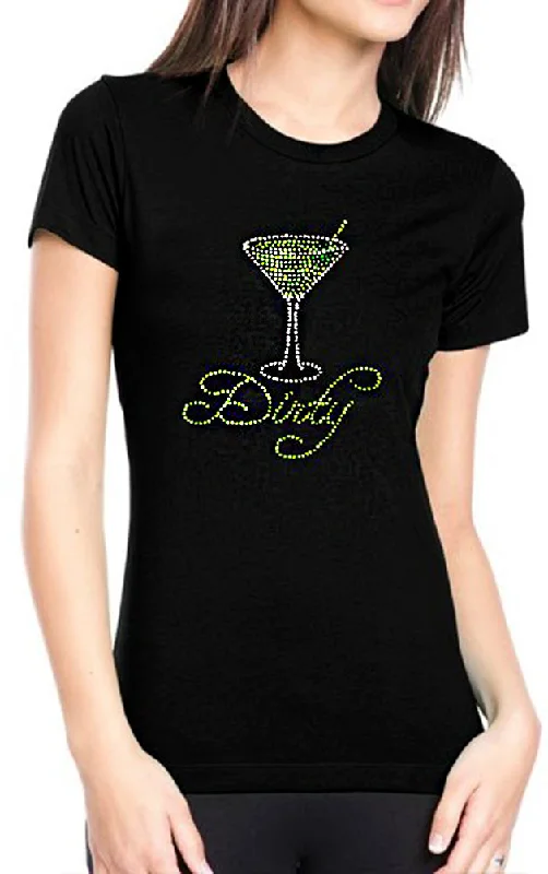 Dirty Martini Rhinestone Girls T-Shirt Knit Fabric Woven Fabric Fleece Fabric