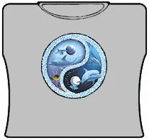 Dolphin Ying Yang Girls T-Shirt (Grey) Mesh Blend Leather Blend Suede Blend