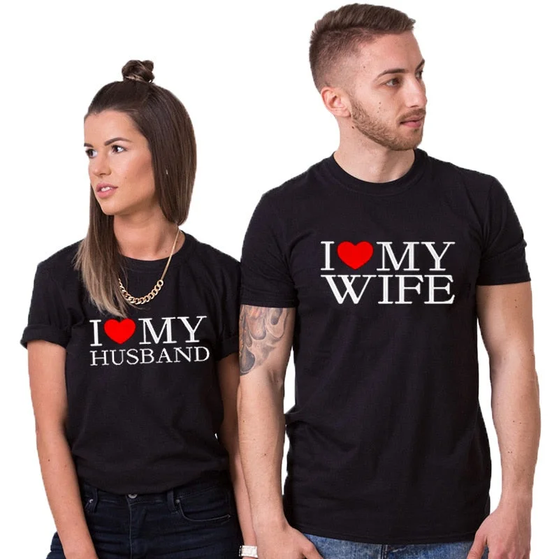 EnjoytheSpirit Matching King and Queen T-Shirts Couple Matching Tshirt Husband and Wife Wedding Anniversary Gift Soft Cotton