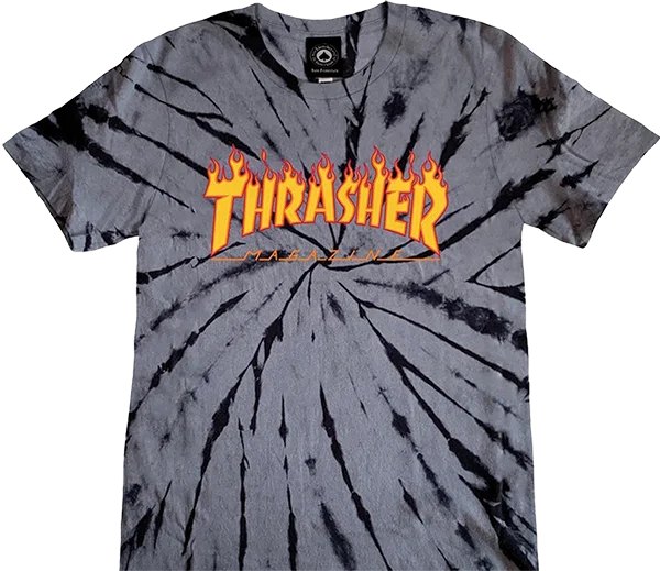 Thrasher Flame Logo Tie Dye Girls T-Shirt - Size: SMALL Black/Grey Houndstooth Herringbone Solid