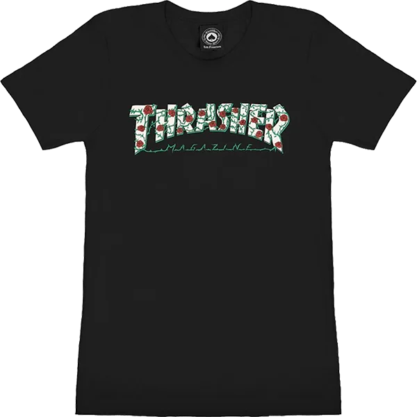 Thrasher Roses Logo Girls T-Shirt - Size: LARGE Black Plaid T-Shirt Polka Dot Checkered Thrasher Roses Logo Girls T-Shirt - Size: LARGE Black Plaid T-Shirt Polka Dot Checkered