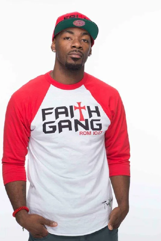 Faith Gang Original Baseball Tee Asymmetrical Pockets Print