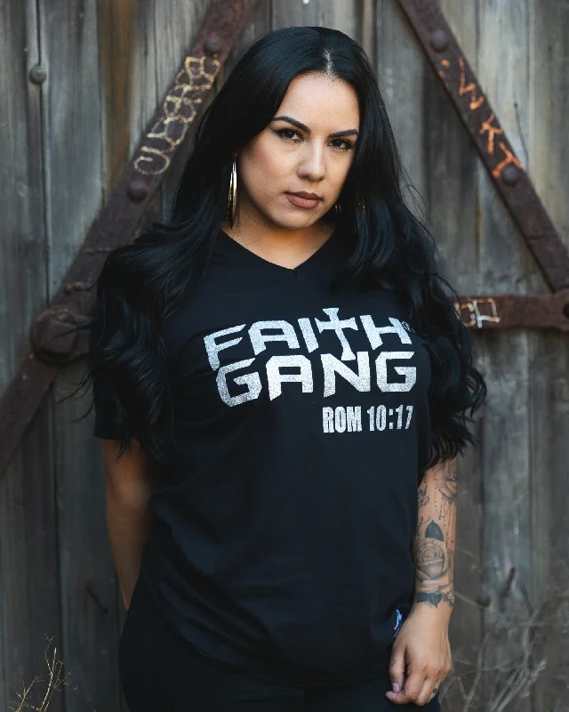 Faith Gang Women's V-Neck T-Shirt (multiple color options)