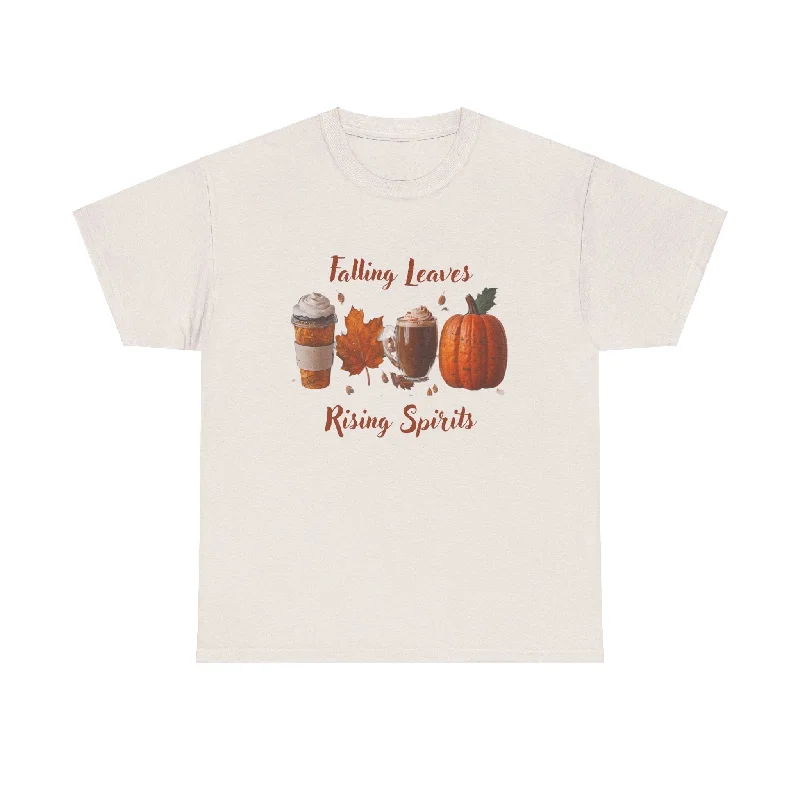 Falling Leaves Rising Spirits Unisex Heavy Cotton Tee: Classic Comfort and Style