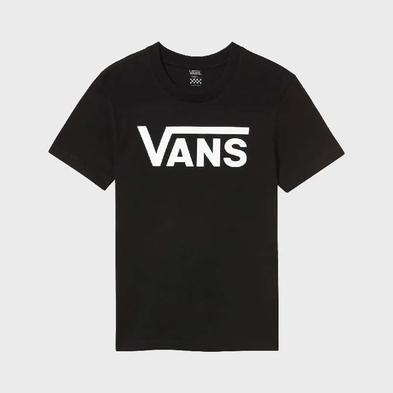 Vans Womens Flying V Crew T-Shirt - Black Fleece Fabric Down Fabric Feather Fabric