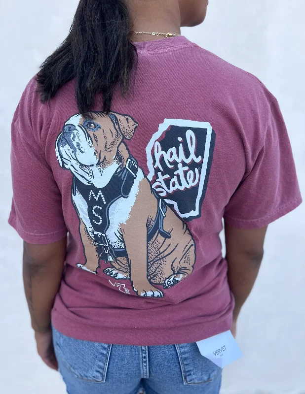 Mississippi State Bulldogs State Slogan Mascot SS Tee Collared Crew Neck Turtle Neck
