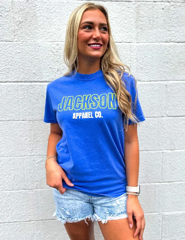 Jackson Apparel Co. Logo SS Tee Flo Blue Layered Multi-layer Single Layer