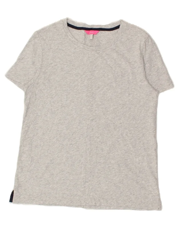 JOULES Womens T-Shirt Top UK 12 Medium Grey Cotton