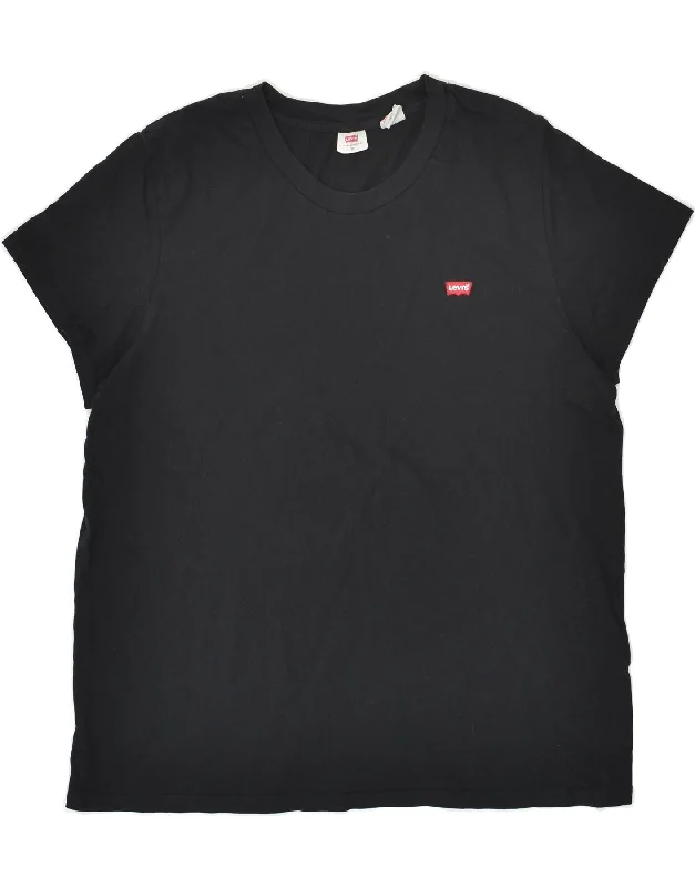 LEVI'S Womens T-Shirt Top UK 18 XL Black Cotton