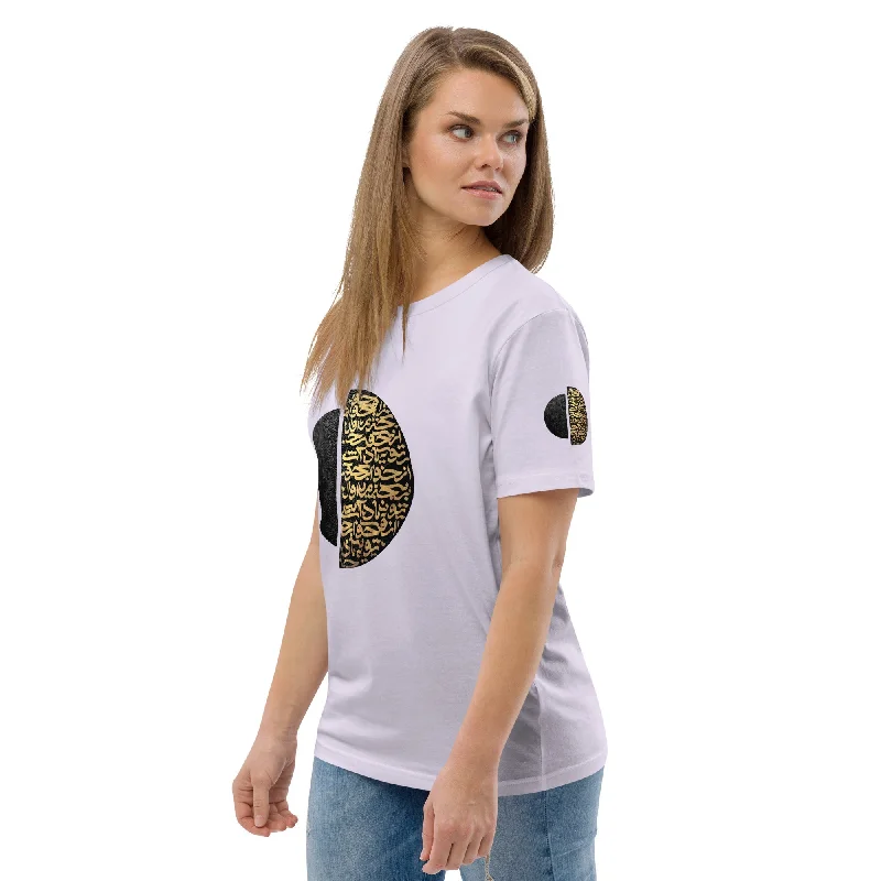 Medium Fit Single Jersey Organic Cotton Women's T-Shirt GOLDEN CALLIGRAPHY