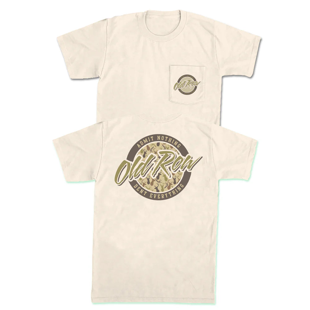 Old Row Deer Camo Circle Logo SS Pocket Tee Denim Fabric Leather Fabric Suede Fabric Old Row Deer Camo Circle Logo SS Pocket Tee Denim Fabric Leather Fabric Suede Fabric