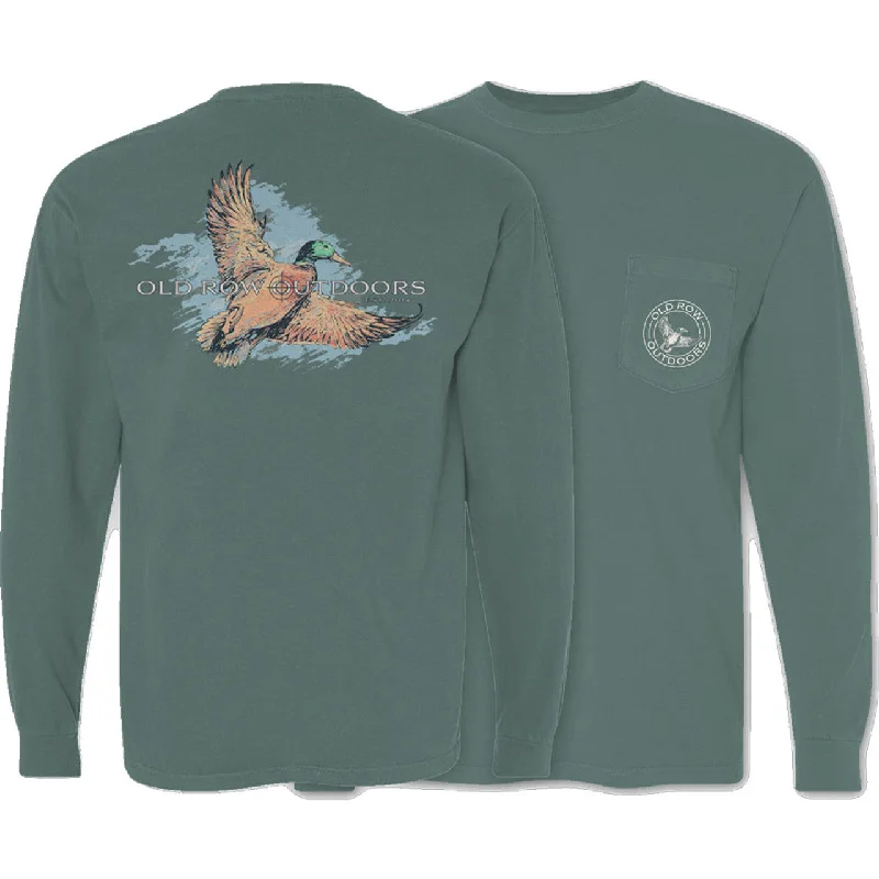 Old Row Outdoors Mallard 3.0 LS Pocket Tee Boxy Fit Fitted Loose