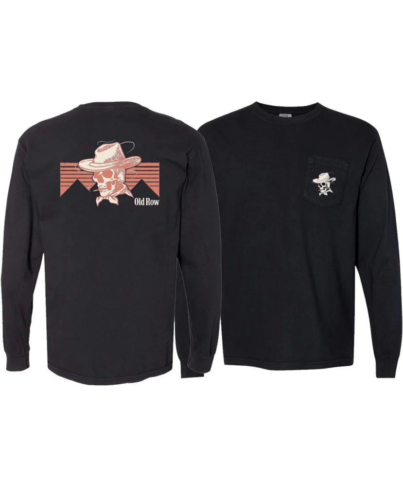 Old Row The Cowboy Skull LS Pocket Tee Elegant Classic Vintage