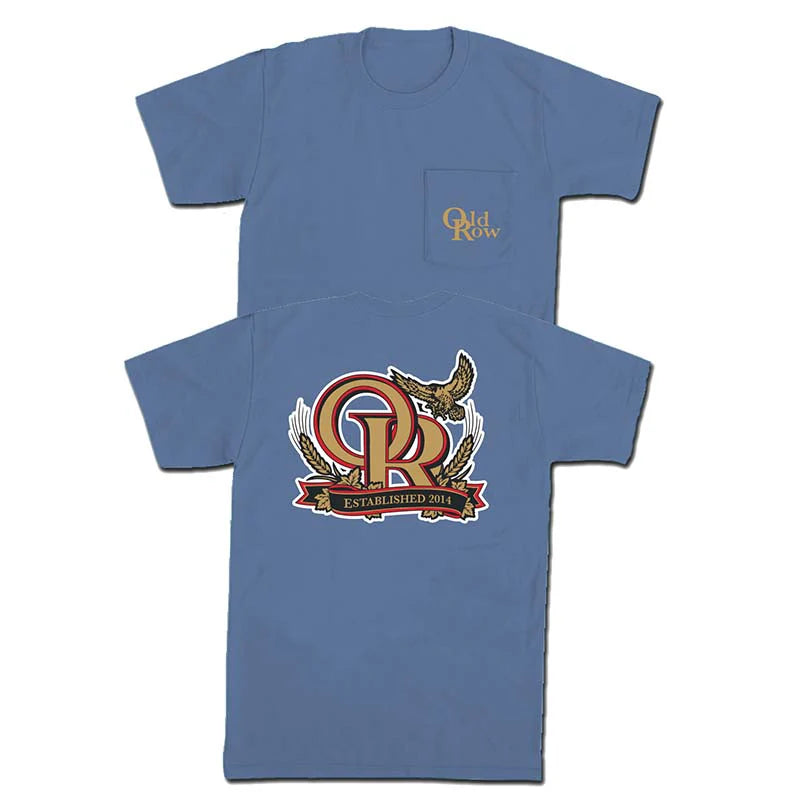 Old Row The Midwest Lager SS Pocket Tee Striped Floral Plaid