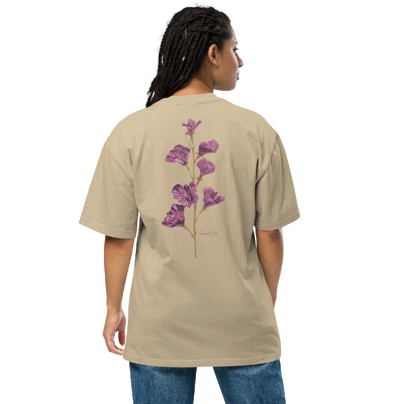 Shoulder Drop Oversized Faded Crew Neck Tee SWORD LILY