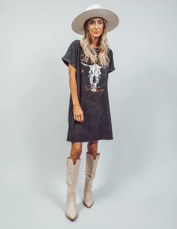 Take Me Away Graphic T-Shirt Dress