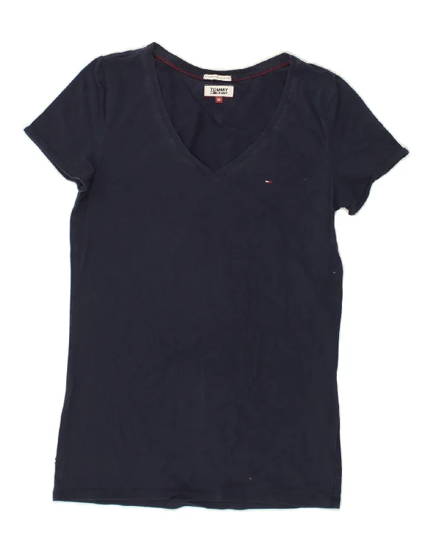 TOMMY HILFIGER Womens T-Shirt Top UK 12 Medium Navy Blue Cotton Spandex Blend Rayon Blend Denim Blend TOMMY HILFIGER Womens T-Shirt Top UK 12 Medium Navy Blue Cotton Spandex Blend Rayon Blend Denim Blend