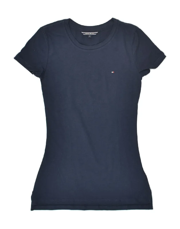 TOMMY HILFIGER Womens T-Shirt Top UK 6 XS Navy Blue Cotton