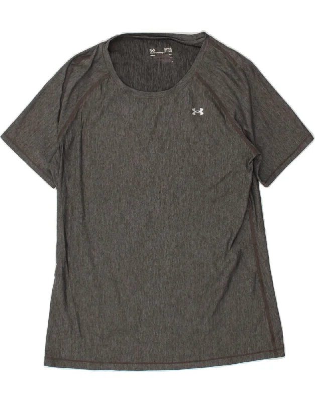 UNDER ARMOUR Womens T-Shirt Top UK 14 Large Grey Flecked Lace Blend Ribbed Blend Corduroy Blend UNDER ARMOUR Womens T-Shirt Top UK 14 Large Grey Flecked Lace Blend Ribbed Blend Corduroy Blend