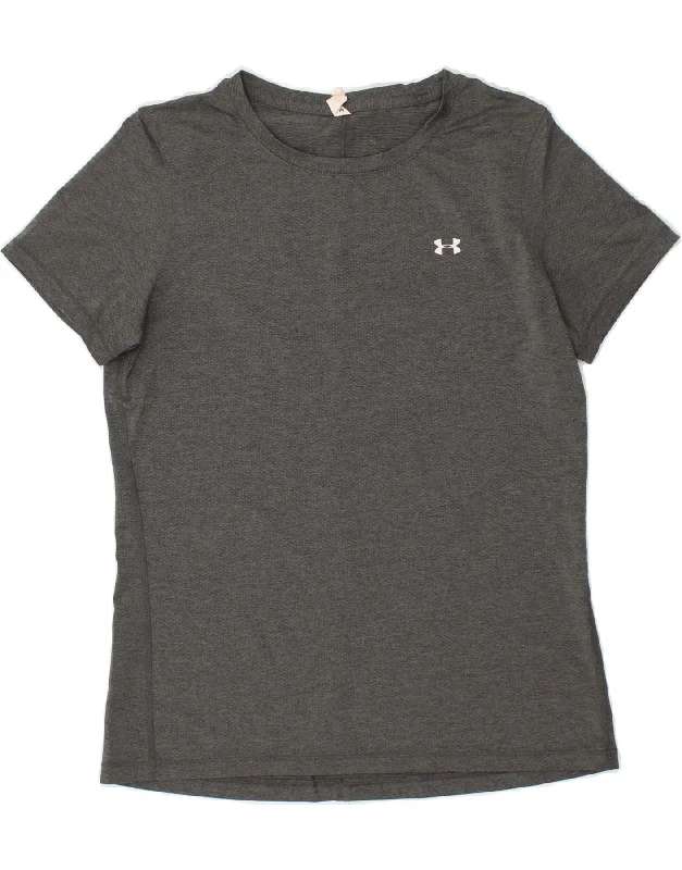 UNDER ARMOUR Womens T-Shirt Top UK 14 Medium Grey Zippered Front Buttoned Front Snap Front UNDER ARMOUR Womens T-Shirt Top UK 14 Medium Grey Zippered Front Buttoned Front Snap Front